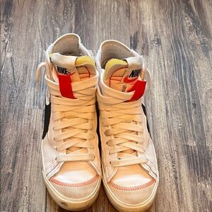 Nike High-Top Sneakers - White, Black, and Red